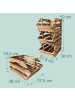 relaxdays 3 x Stapelkiste "geflammt" in Natur - (B)27,5 x (H)20 x (T)38 cm