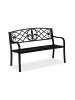 relaxdays Gartenbank in Schwarz - (B)127 x (H)86 x (T)60 cm