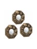 relaxdays 3 x Spiegel in Gold - (B)25 x (H)25 x (T)2 cm