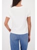 monari T-Shirt mit Leo-Print und Strasssteinen in Off-White