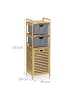 relaxdays Wäschekorb in Natur/ Grau - (B)40 x (H)120 x (T)33 cm