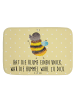 Mr. & Mrs. Panda Badezimmerteppich Hummel flauschig mit Spruch in Gelb Pastell