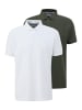 S. Oliver Poloshirt Basic in Weiß / grün