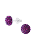 Alexander York Ohrstecker GEO Kristall rund 8 mm I amethyst in 925 Sterling Silber, 2-tlg.