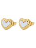 Adeliás Damen Ohrringe – Ohrstecker Herz aus Edelstahl mit Perlmutt in gold