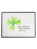Mr. & Mrs. Panda Schreibtischunterlage Blume Kleeblatt mit Spruch in Weiß