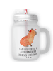 Mr. & Mrs. Panda Trinkglas Mason Jar Capybara Blume mit Spruch in Transparent