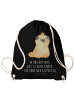 Mr. & Mrs. Panda Gymnastiktasche Mops Krone mit Spruch in Schwarz
