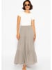 SASSYCLASSY Maxi Volantsrock in Crinkle-Optik in Taupe