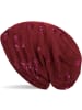 styleBREAKER Feinstrick Beanie Mütze in Bordeaux-Rot