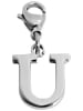 Adeliás Unisex Anhänger – Buchstabenanhänger aus Edelstahl in silber
