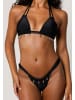 Moda Minx Bikinioberteil Gold Shells Double Strap Triangle Top in Black