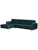 Beliani Ecksofa ABERDEEN in Grün/Gold - (W) 267 x (H) 83 x (L) 168 cm