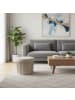 relaxdays Hocker in Beige - (H)38 x Ø 38 cm