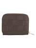 DuDu Woven Geldbörse Leder 10 cm coffee brown