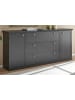 Furn.Design Sideboard schwarz matt, Eiche Landhaus 205 cm, Kommode mit Soft-Close