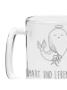 Mr. & Mrs. Panda Gravur Bierkrug Sternzeichen Jungfrau mit Spruch in Transparent