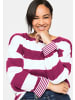 sheego Langarmshirt in malve-weiß-gestreift