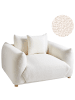 Beliani Sessel LUVOS in Weiß/Braun - (W) 120 x (H) 74 x (L) 108 cm
