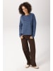 Aniston CASUAL Langarmshirt in blau-braun-geringelt