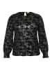 KAFFE curve Langarm-Bluse KCbrit in Black/dark silver sequin