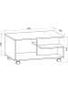 VCM  Holz Sofatisch Couchtisch Rollen rollbar Stango in Anthrazit / Honig-Eiche
