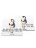 Mr. & Mrs. Panda Untersetzer Pinguin Diät mit Spruch in Weiß