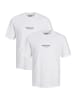 Jack & Jones 2-er Set Logo T-Shirt Kurzarm Shirt JORVESTERBRO in Weiß