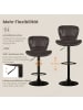 COSTWAY 2er Set Barhocker 47 x 56 x 93-113 cm in Braun