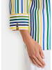 GOLDNER Kurzgröße:  Bluse Bluse in grün / blau / gelb / gestreift