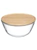 5five Simply Smart Salatschüssel aus Glas mit Bambusdeckel, 2,5 l in Transparent, 23 x 23 x 11,8 cm