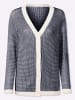 Sieh an! Strickjacke in dunkelblau-ecru-gemustert