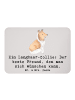 Mr. & Mrs. Panda Magnet Langhaar Collie Freund mit Spruch in Grau Pastell