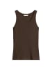 Ripp-Tanktop slim in Burnt Coffee