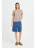 Pulz Kurzarm-Bluse PZBLAKE Regular fit in DUNE STRIPED