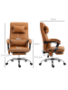 Vinsetto Bürostuhl mit Massagefunktion-66L x 67B x114-122H cm-Braun