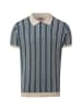 Finshley & Harding London Strick-Poloshirt Randy in indigo beige - 0001