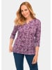 GOLDNER Printshirt mit Blumenmuster in aubergine / flieder / gemustert