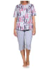 NORMANN Kurzarm Schlafanzug Capri Pyjama Shorty - 85044 in grau