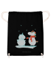 Mr. & Mrs. Panda baumwoll turnbeutel Einhorn Schneemann ohne Spruch in Schwarz