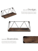 tectake 2er Set Wandregal Rockport Tiefe 13 cm, Industrial Holz dunkel, rustikal