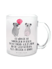 Mr. & Mrs. Panda Teetasse Glas Koala Luftballon mit Spruch in Transparent