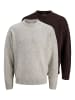 Jack & Jones 2er-Pack Strickpullover in Light Grey Melange 1