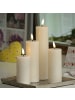 MARELIDA LED Kerze Mia Echtwachs flackernd H: 15cm D: 5cm in creme