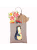 Mr. & Mrs. Panda Tragetasche Pinguin Blumen ohne Spruch in Braun Pastell