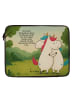Mr. & Mrs. Panda Laptop Tasche Einhörner Umarmen Design mit Spruch in Weiß