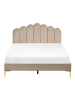 Beliani Doppelbett SAUVIAN in Beige/Gold - (W) 145 x (H) 98 x (L) 207 cm