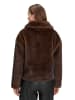 CARTOON Kunstfell-Jacke mit Eingrifftaschen in Braun
