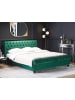 Beliani Doppelbett AVALLON in Grün/Braun - (W) 172 x (H) 94 x (L) 233 cm