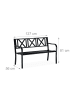 relaxdays Gartenbank in Schwarz - (B)127 x (H)81 x (T)56 cm